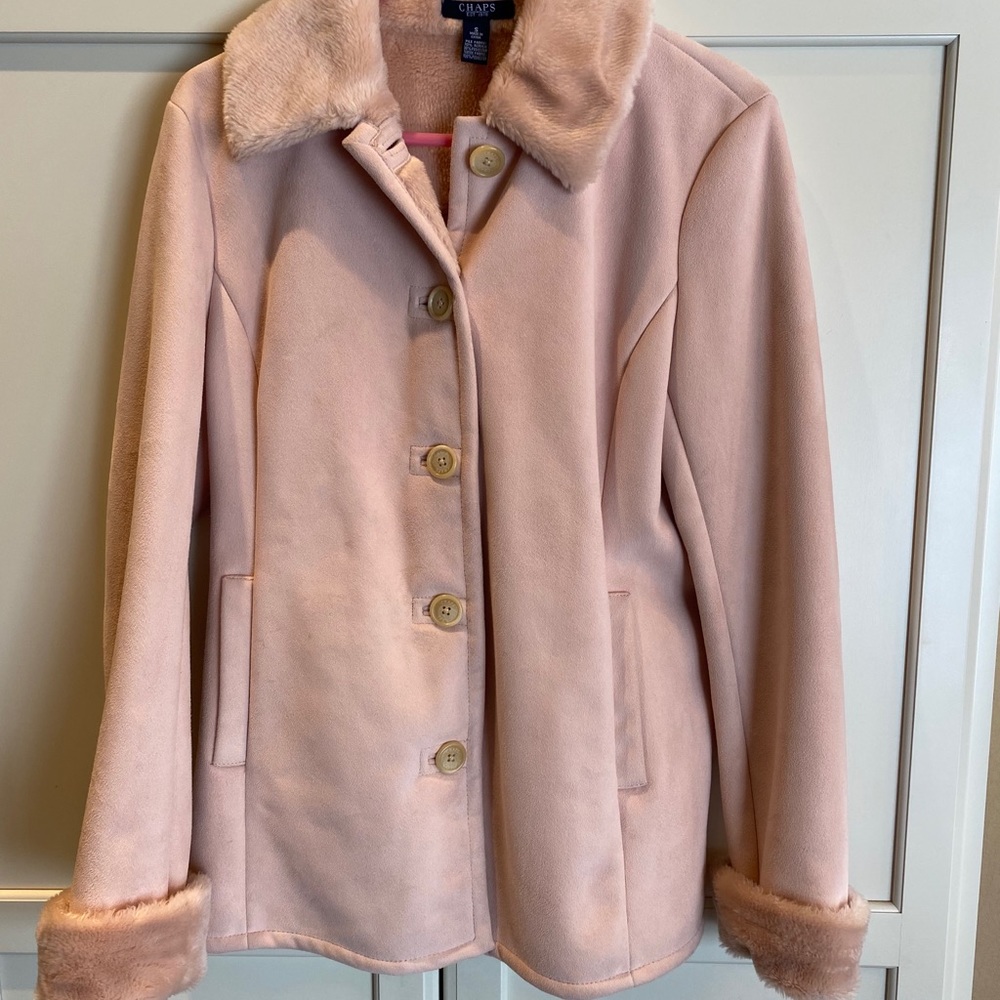 Pink suede coat